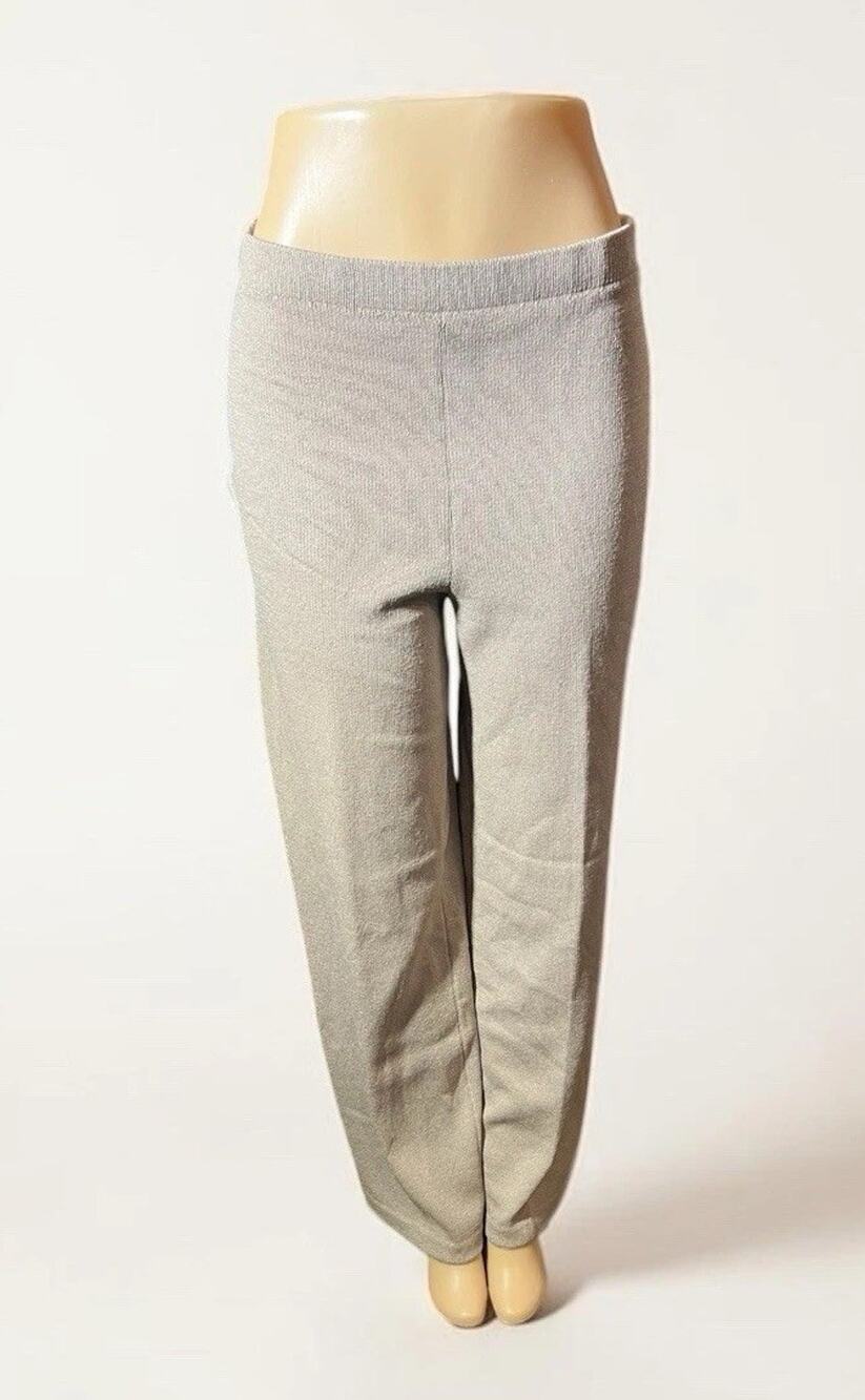 St. John Collection Size 6 Neutral Gray/Beige Santana Knit Pull-On Straight Leg